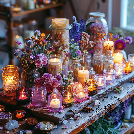 a hoodoo altar for community jars